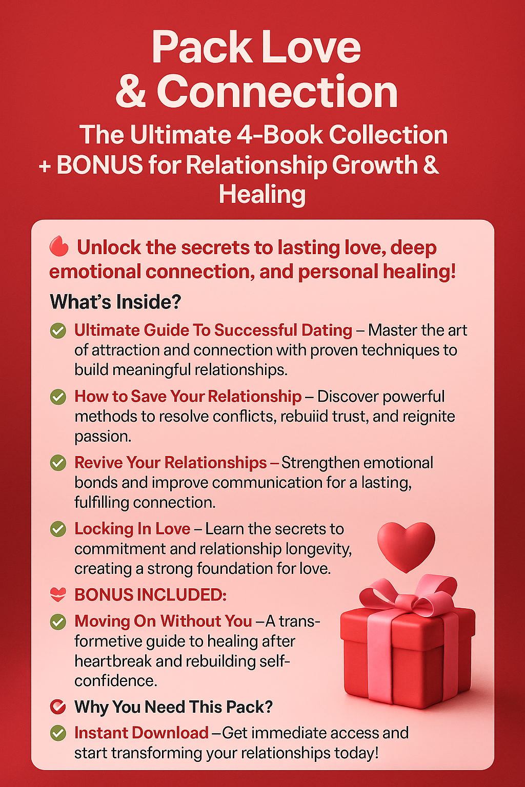Pack Love & Connection – The Ultimate 4-Book Collection + BONUS for Relationship Growth & Healing