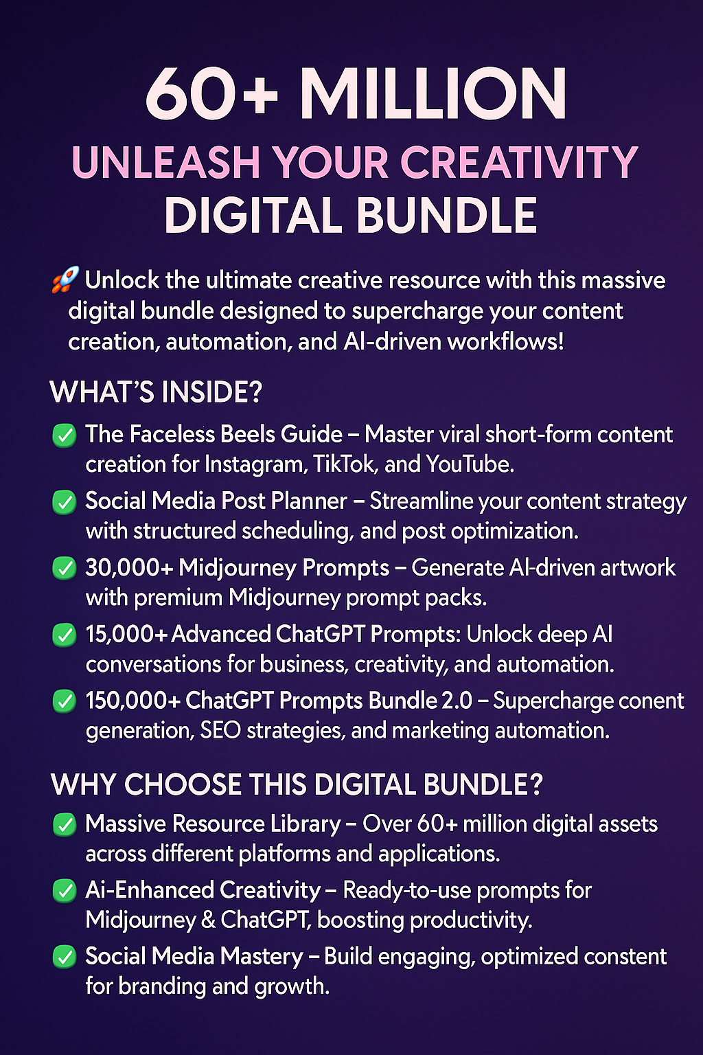60+ Million Unleash Your Creativity Digital Bundle